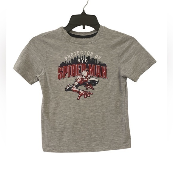 Boys short sleeve grey Spiderman Protector of NYC tee shirt size 4t - Picture 1 of 5
